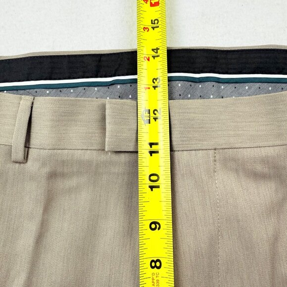 Perry Ellis Portfolio Men's Premilux Taupe Classic Fit Dress Pants 42x32 NWT - Picture 9 of 11